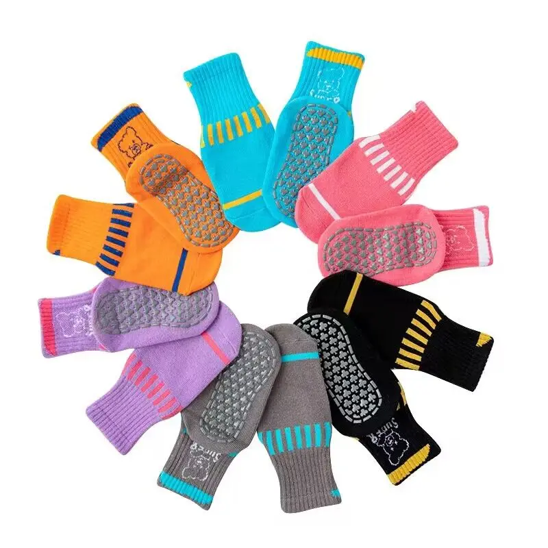 Anti-slip Baby Socks Soft Breathable Sweat Absorption Comfortable Boys Girls Adults Floor Socks With Non-slip Silicone Bottom