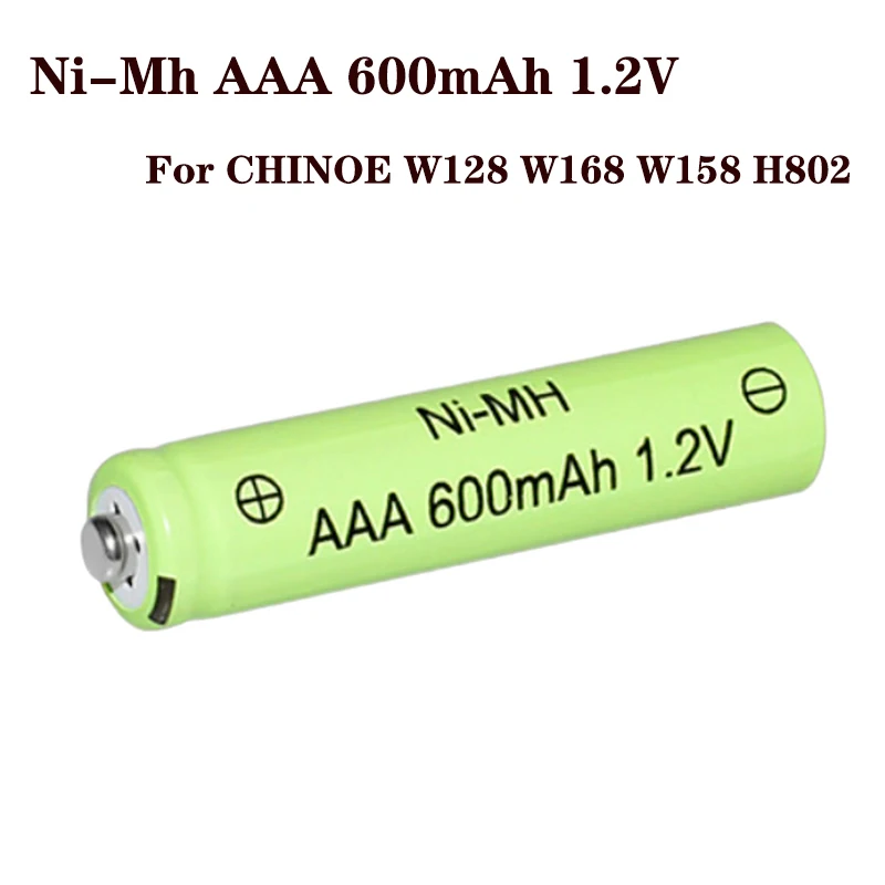 

NiMH AAA 600mAh 1.2V Rechargeable Battery Green aaa ni-mh For CHINOE Cordless Telephone W128 W168 W158 H802