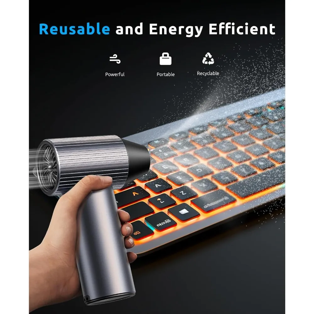 Цельнометаллический струйный сухой мини-вентилятор — электрическая воздушная тряпка 300 000 об/мин — перезаряжаемая воздуходувка сжатого воздуха — мощная воздушная тряпка