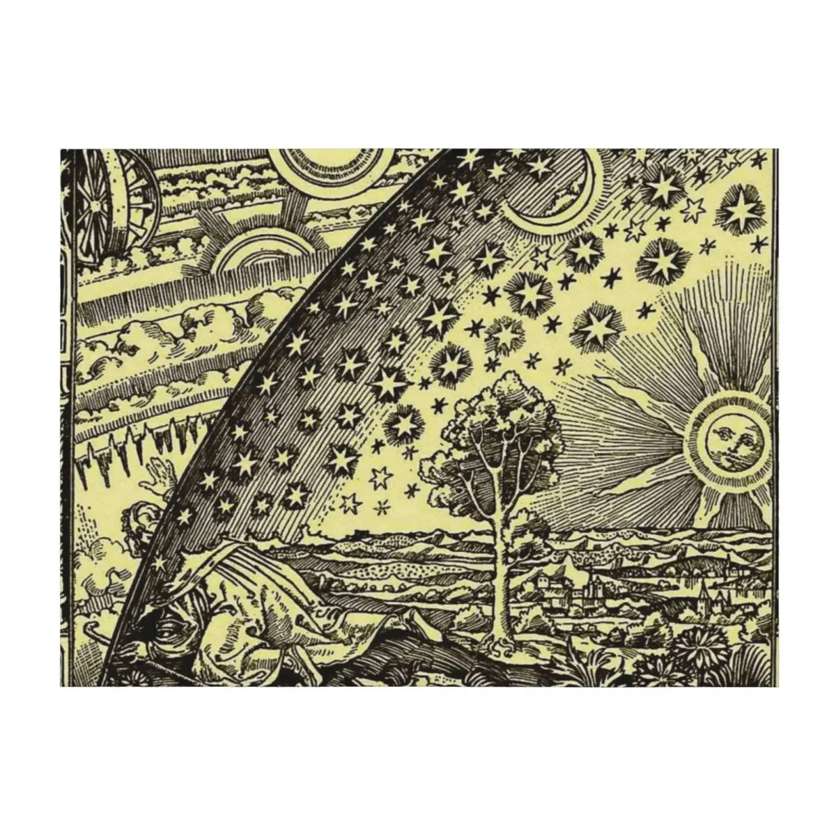 

HD. Flammarion Woodcut (1888) Cosmic design Throw Blanket christmas gifts Sofa Quilt for sofa Bed linens Blankets