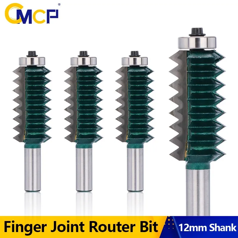 

CMCP Router Bit Finger Joint Glue Milling Cutter 12mm Shank 12x54mm Raised Panel V Joint for Wood Tenon Woodworking Tool