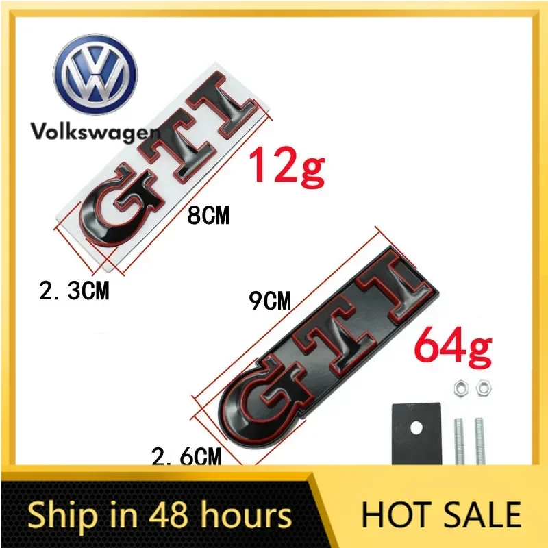 

VW 2026 Hot Metal Car GTI Logo Front Grille Emblem Badge Stickers for Volkswagen Golf 4 5 6 7 8 Passat Jetta Polo Touareg GTD GL