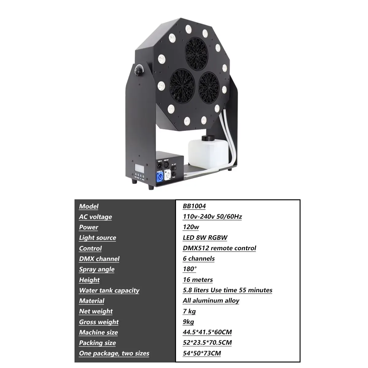 120W LED Bubble Machine DMX512 Remote Control Wedding Bubble Sprayer RGBW Stage Effect Equipment For Kids Party DJ Disco Event 4