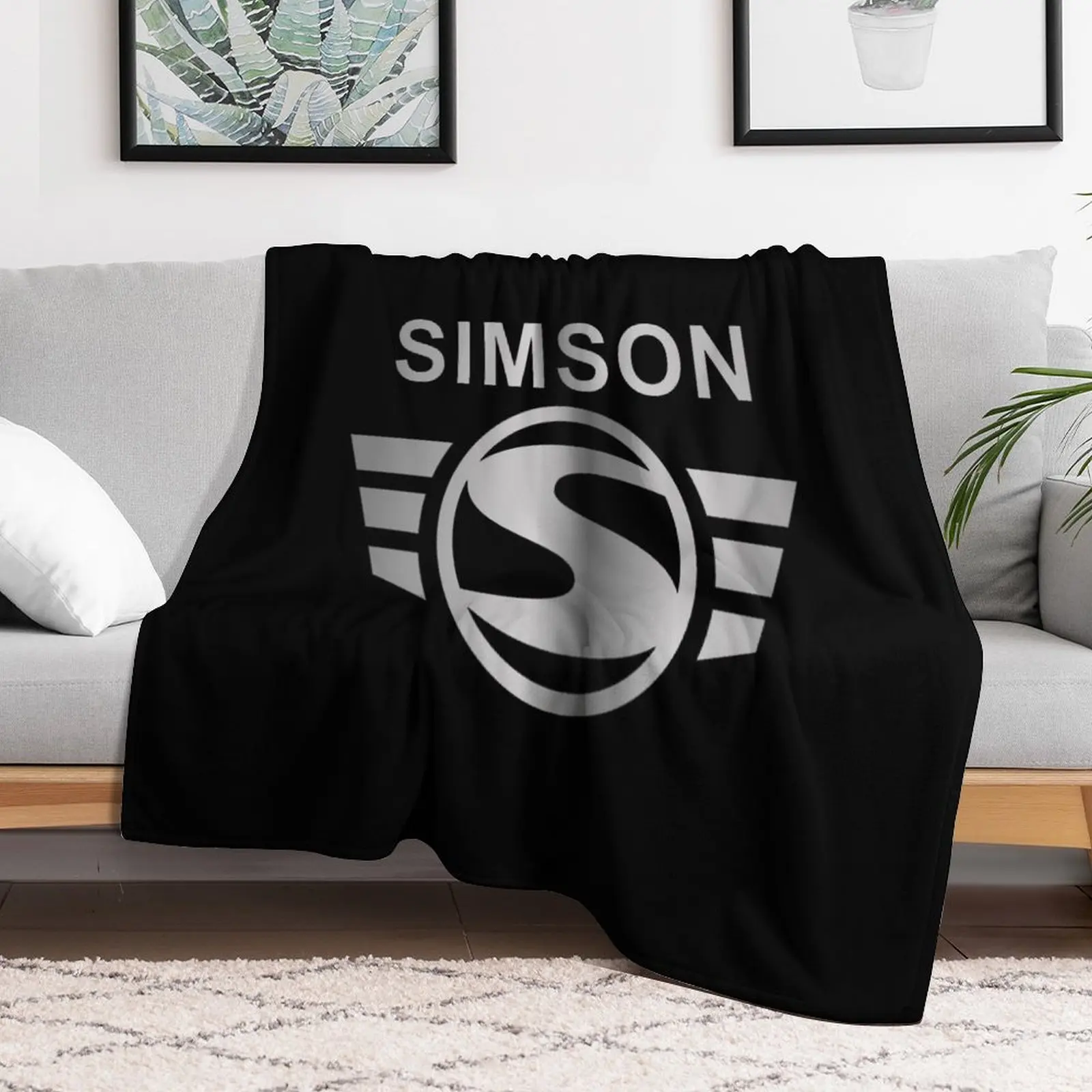 Simson logo (Silver) Throw Blanket Blankets Sofas Of Decoration Giant Sofa blankets ands Cute Plaid Blankets