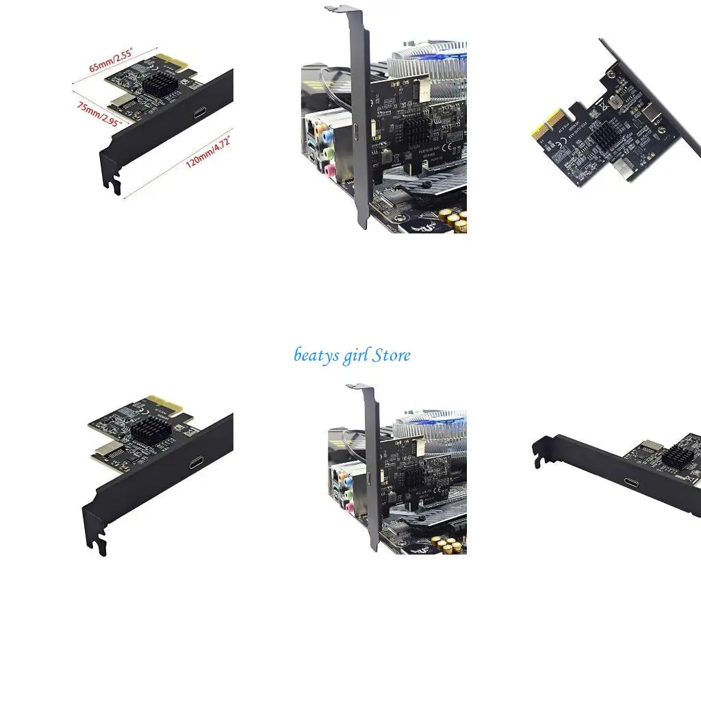 

C7AB PCIE 4X to USB 3.2 Gen2 Type C Expansion Cards Type E Connectors 10Gbps Speed