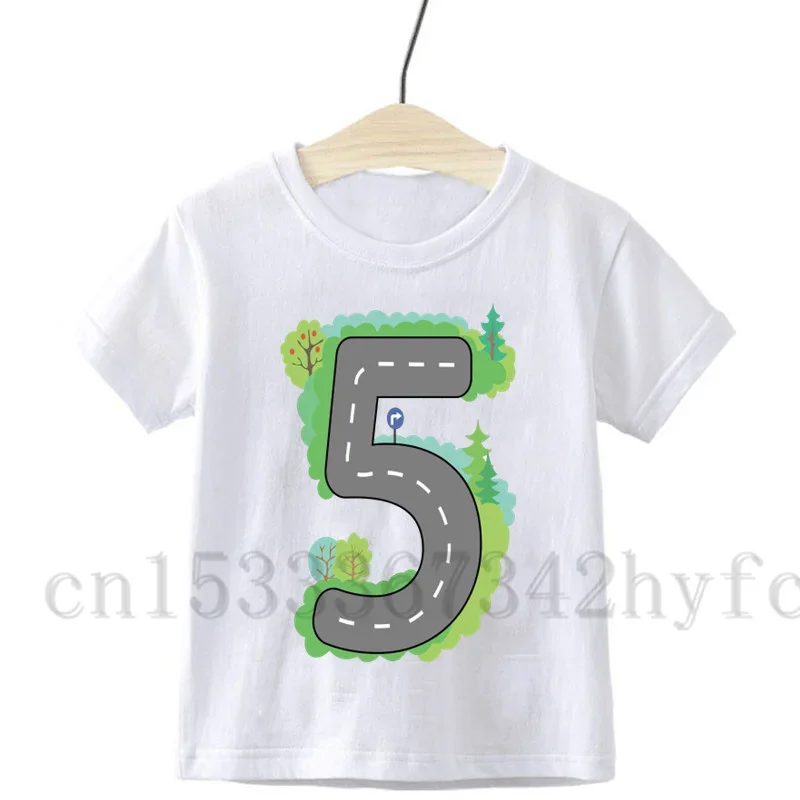 Happy Birthday Gift T-shirt for Boys and Girls Kid T shir Children's Cute Digital Cartoon T-shirt