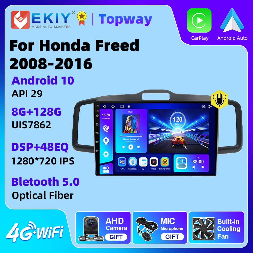 

EKIY 128G Android 10 Автомобильный мультимедийный видеоплеер для Honda Freed 2008-2016 навигация GPS DSP 4G BT WIFI 2 Din радио без DVD