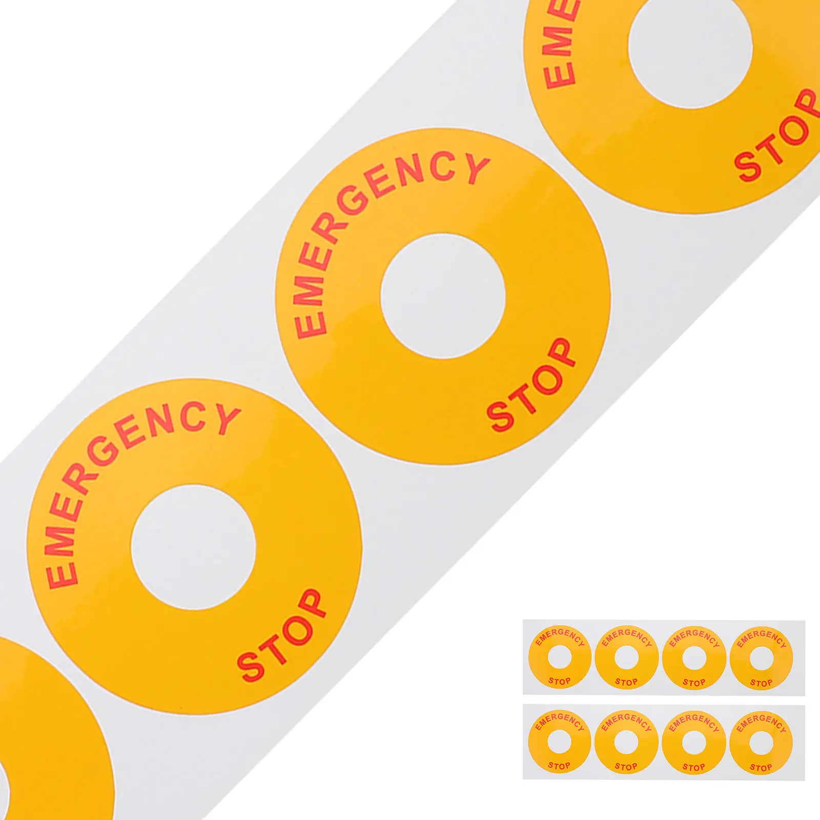 

8Pcs Emergency Stop Equipment Sticker Strong Adhesion Warning Safety Label Decal for Industrial Factory Office School Gym Use