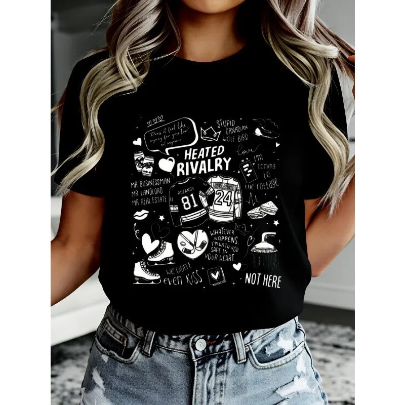 Hollanov Warm Competition Inspiration Shirt Retro Summer New Style Unisex Casual Fashion Harajuku Style T-shirt