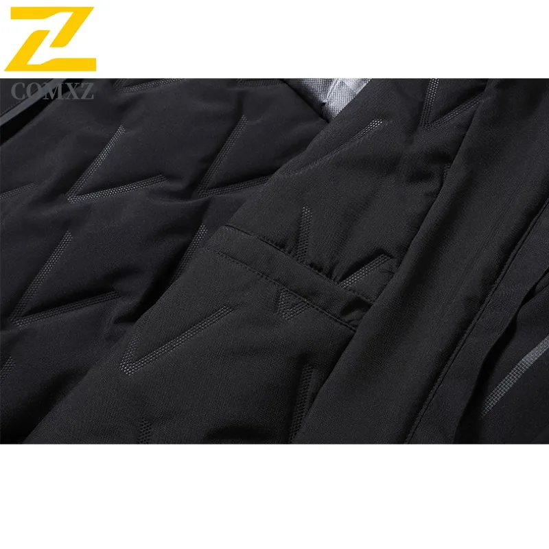 COMXZ Winter Cotton Coat Men Plus Size Loose Fit Casual Hooded Sports Jacket Graphene Thermal Outerwear Streetwear Fashion