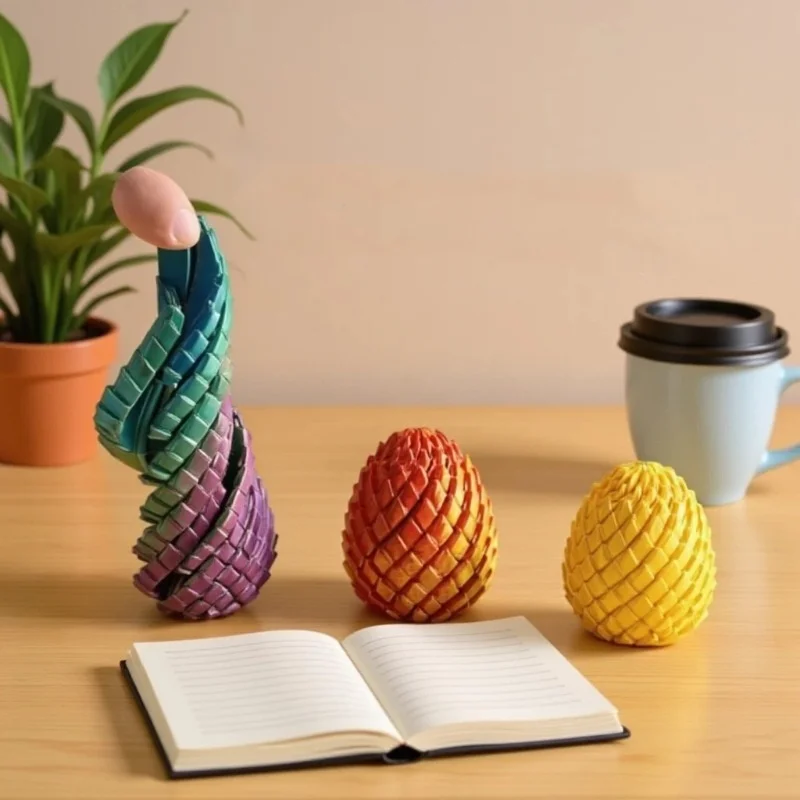 3D Printing Dragon Egg Stress Relief Model, Deformable Twist Egg, Creative Stress-Relief Gadget Desk Ornament /Gift Toy Decor