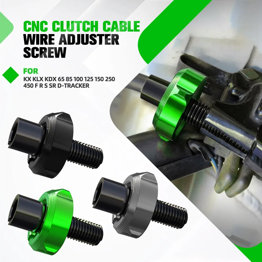 For Kawasaki KX KLX KDX 65 85 100 125 150 250 450 F R S SR D-TRACKER Motorcycle Parts Clutch Cable Wire Adjuster Fixed Screws