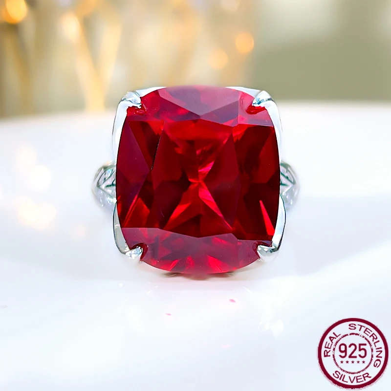 

Новое модное роскошное кольцо из чистого серебра Dove Blood Red S925, маленькое и элитное, универсальные свадебные украшения