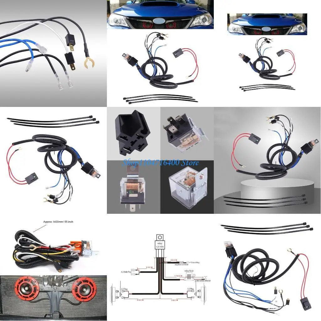 

y1gd Upgraded Horn Wiring set Safety Car Horn Wiring Increase Visibility for ATV