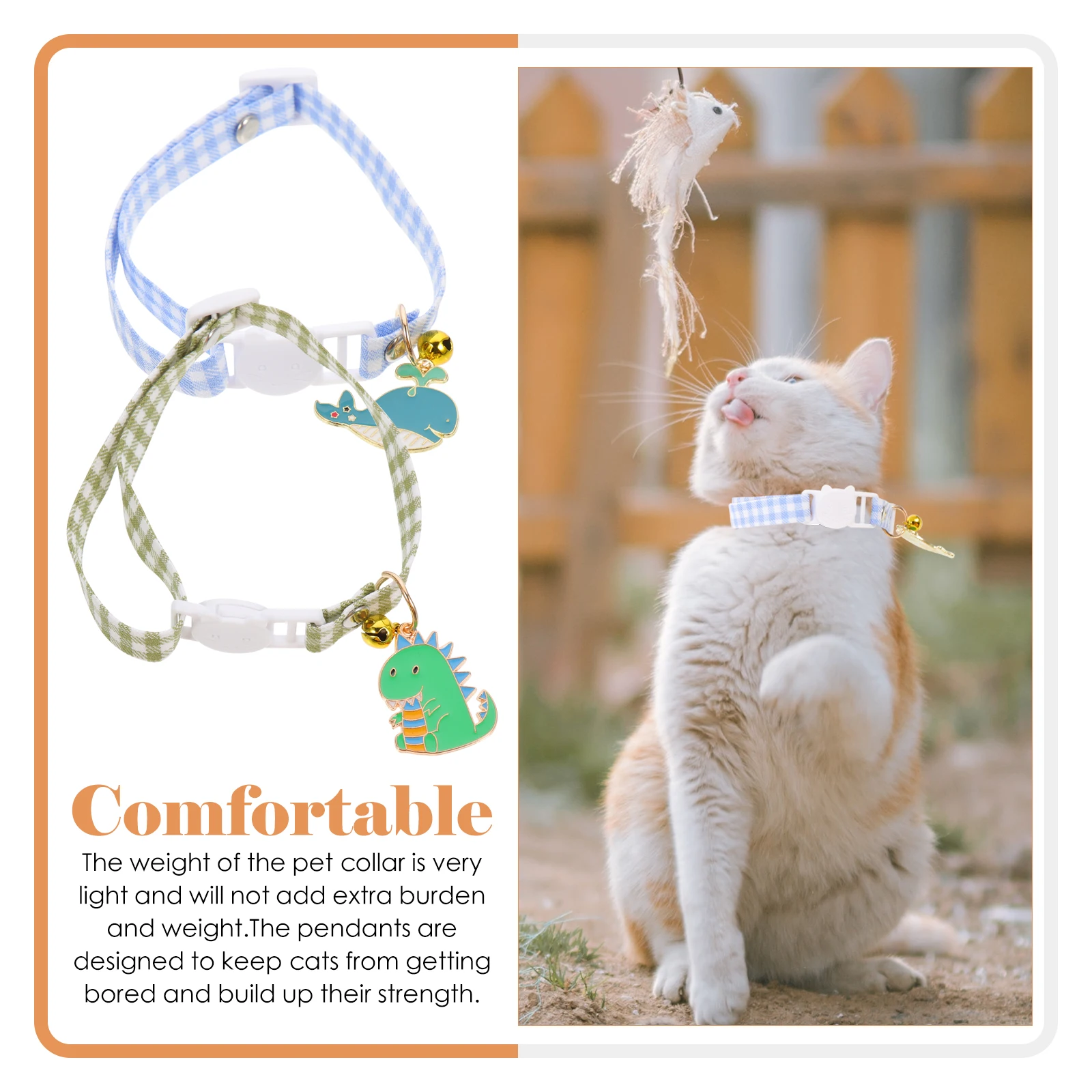 

Cute Adjustable Cat Collar With Bells For Kitten Neck Accessories Pet Collar And Cat Bell Collar