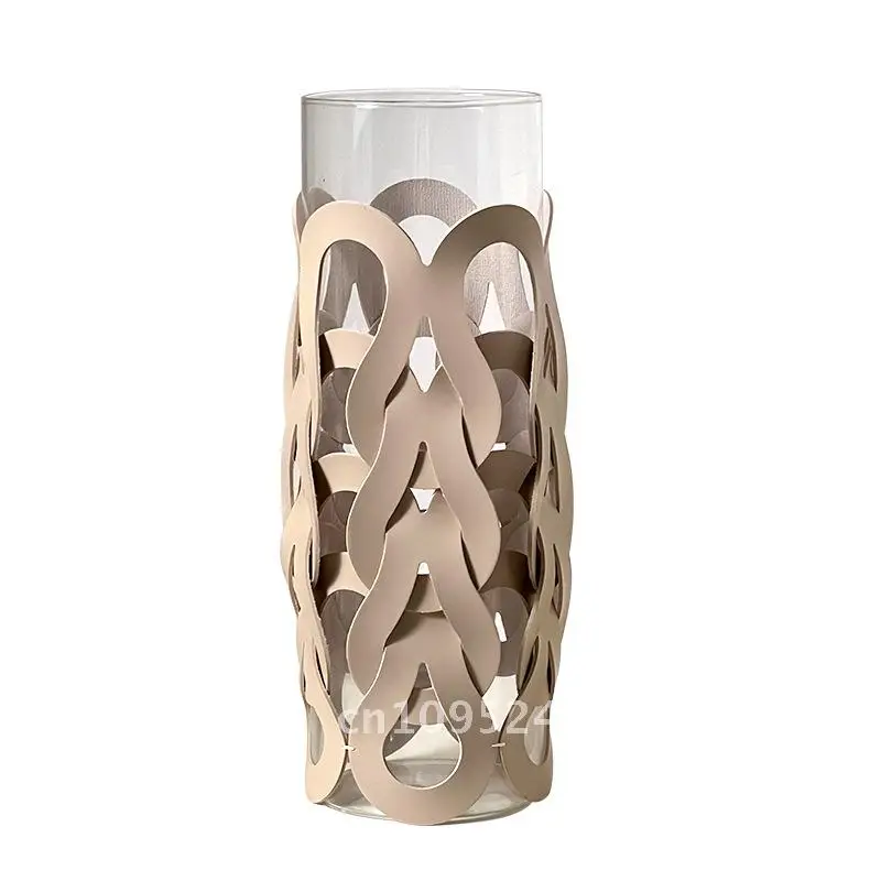 

Modern Light Luxury Glass Vase Premium Hotel Model Room Living Room Household Dining Room Desktop Decorative Flower Vase