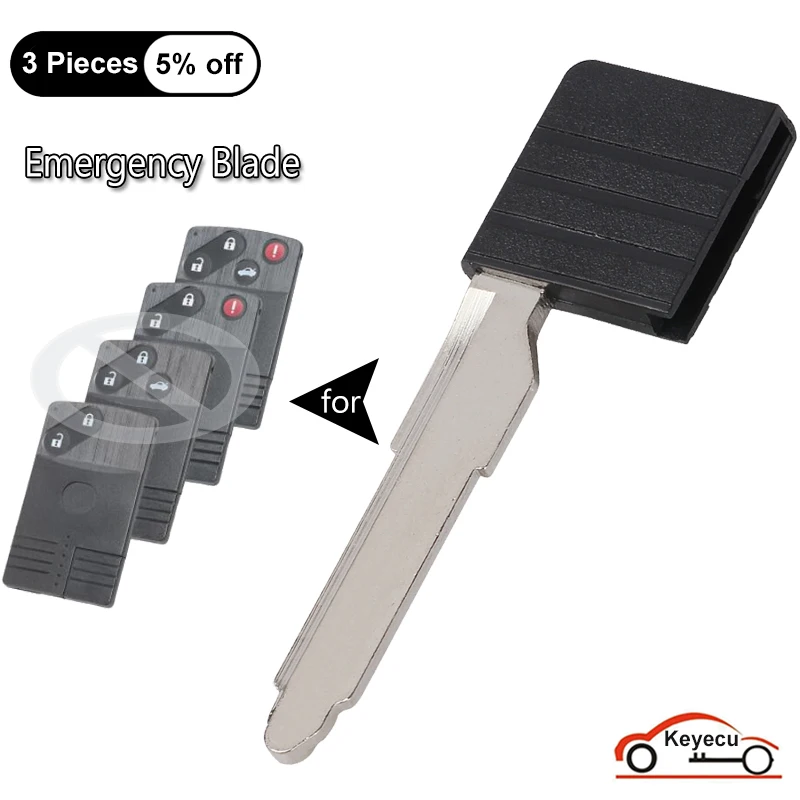 KEYECU Uncut Insert Emergency Key Blade for Mazda 5 6 CX-7 CX-9 RX8 Miata MX5 Smart Remote Control Car Key Fob BGBX1T458SKE11A01