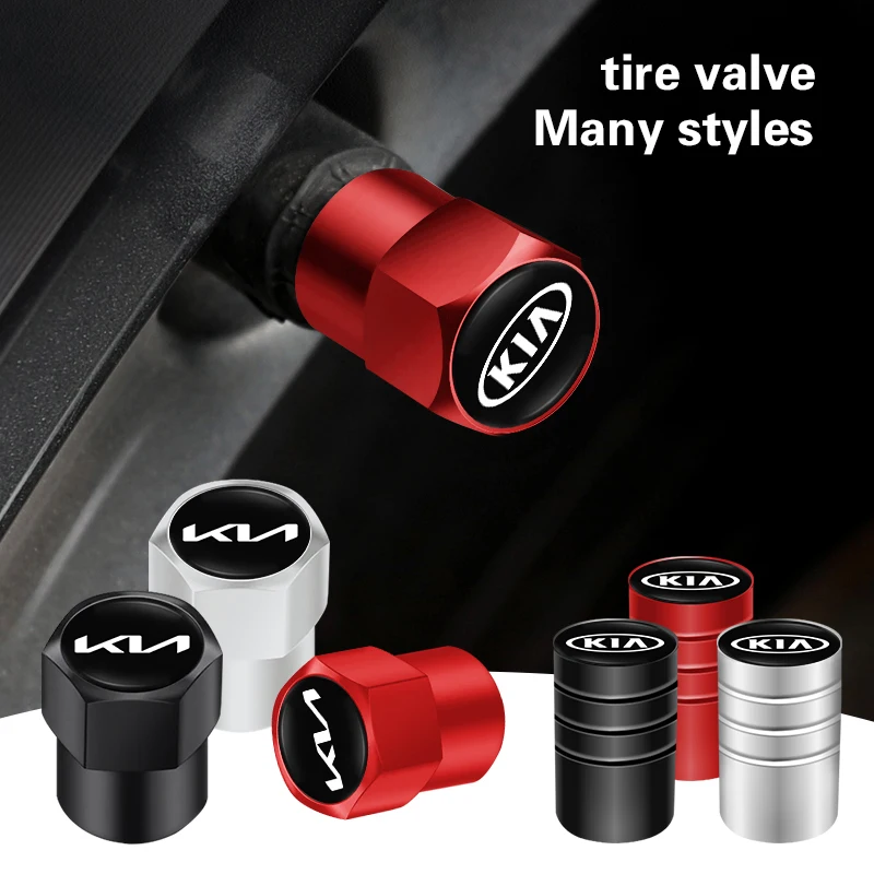 4 قطعة سيارة معدنية عجلة الاطارات صمام قبعات الهواء الجذعية يغطي لكيا KN GT-Line سبورتاج Ceed ريو بيكانتو سورينتو الروح سيراتو Venga #1