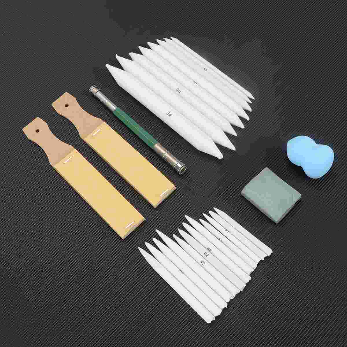 25 PCS/Set Blending Paper Stump Sketch Tool Eraser Extender Mix Charcoal Erasable Sandpaper