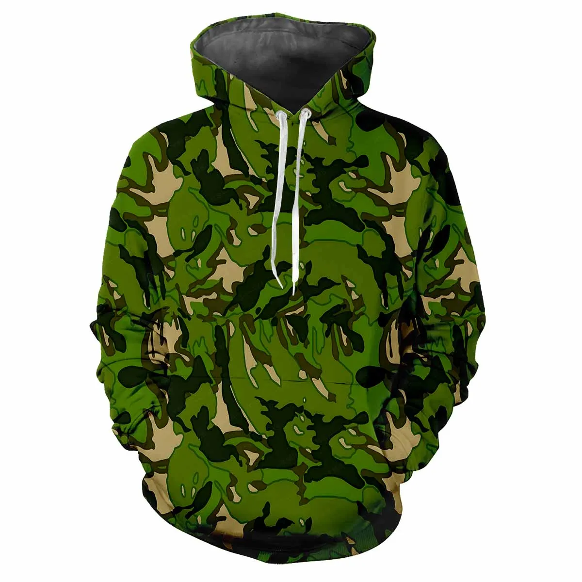 

Trendy Men's Hoodie Printed Camouflage Digital Print Casual Long Sleeve Hood Thick Fabric Tops