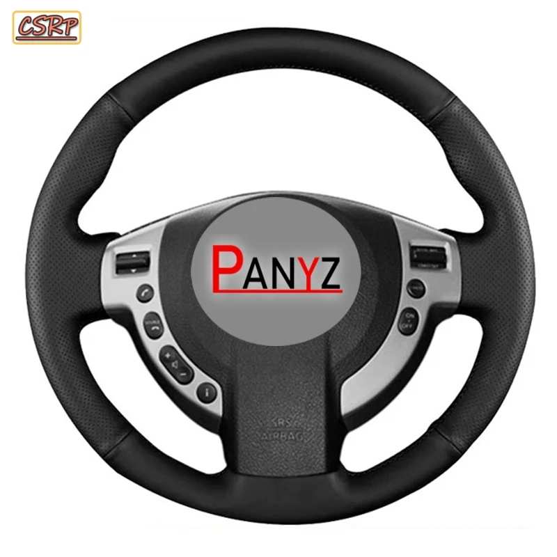 Per Nissan Qashqai J10 X-TRAIL NV200 2008-2012 Auto-Styling 2009-2012 Cucito a mano Nero Volante per auto in vera pelle Cove