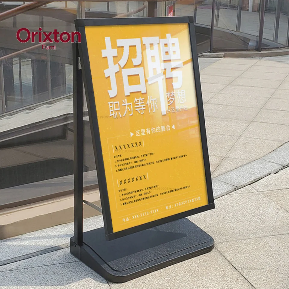 Poster display metal material hall menu board bracket parking lot directional sign bracket
