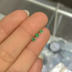 3mm Natural Colombia Color Emerald 3pcs for Fine Jewelry DIY for Earring Ring and Pendant