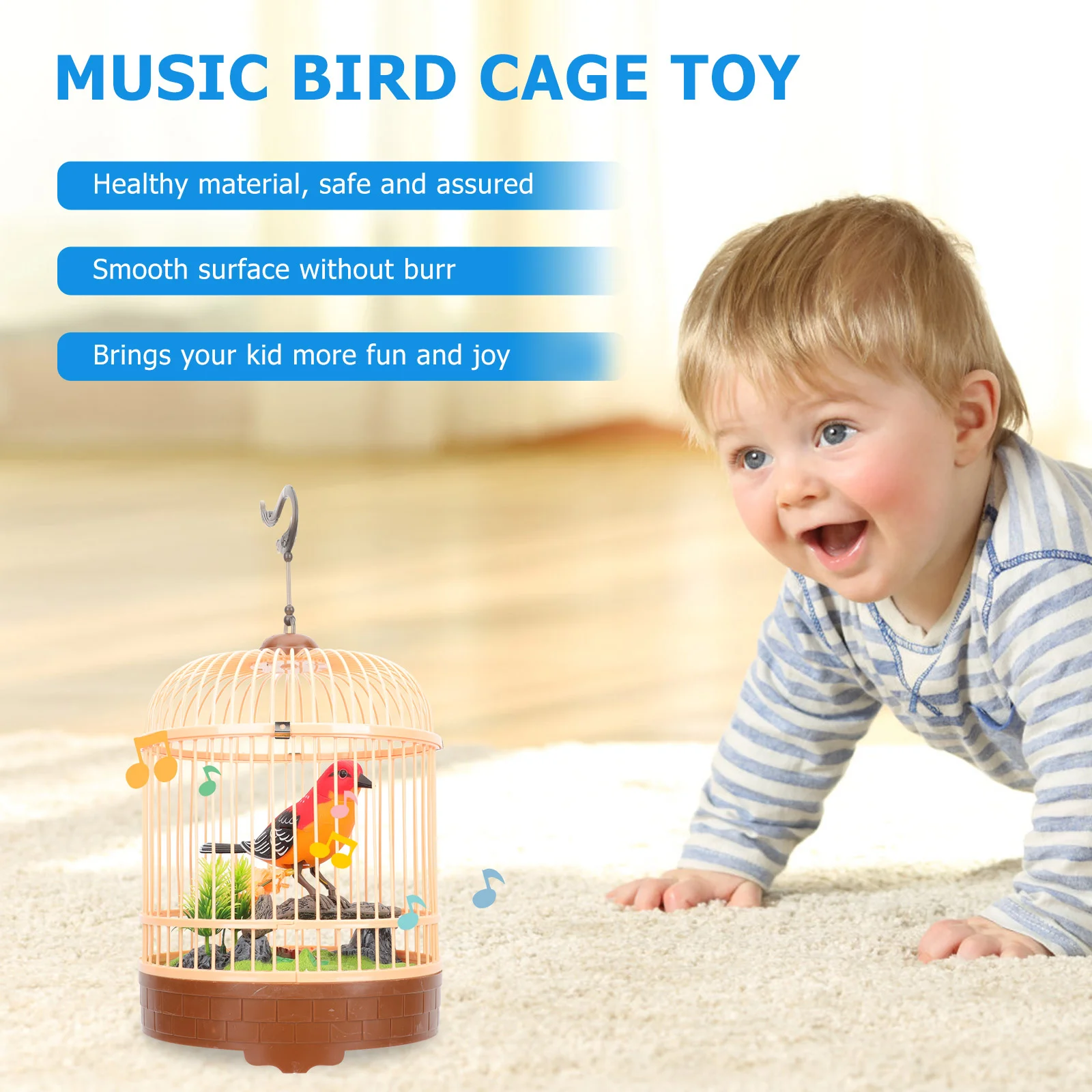 Speaking Parrot Toy Bird Cage Hanging Decor Electric Realistic Sounds Movement Sports Toys