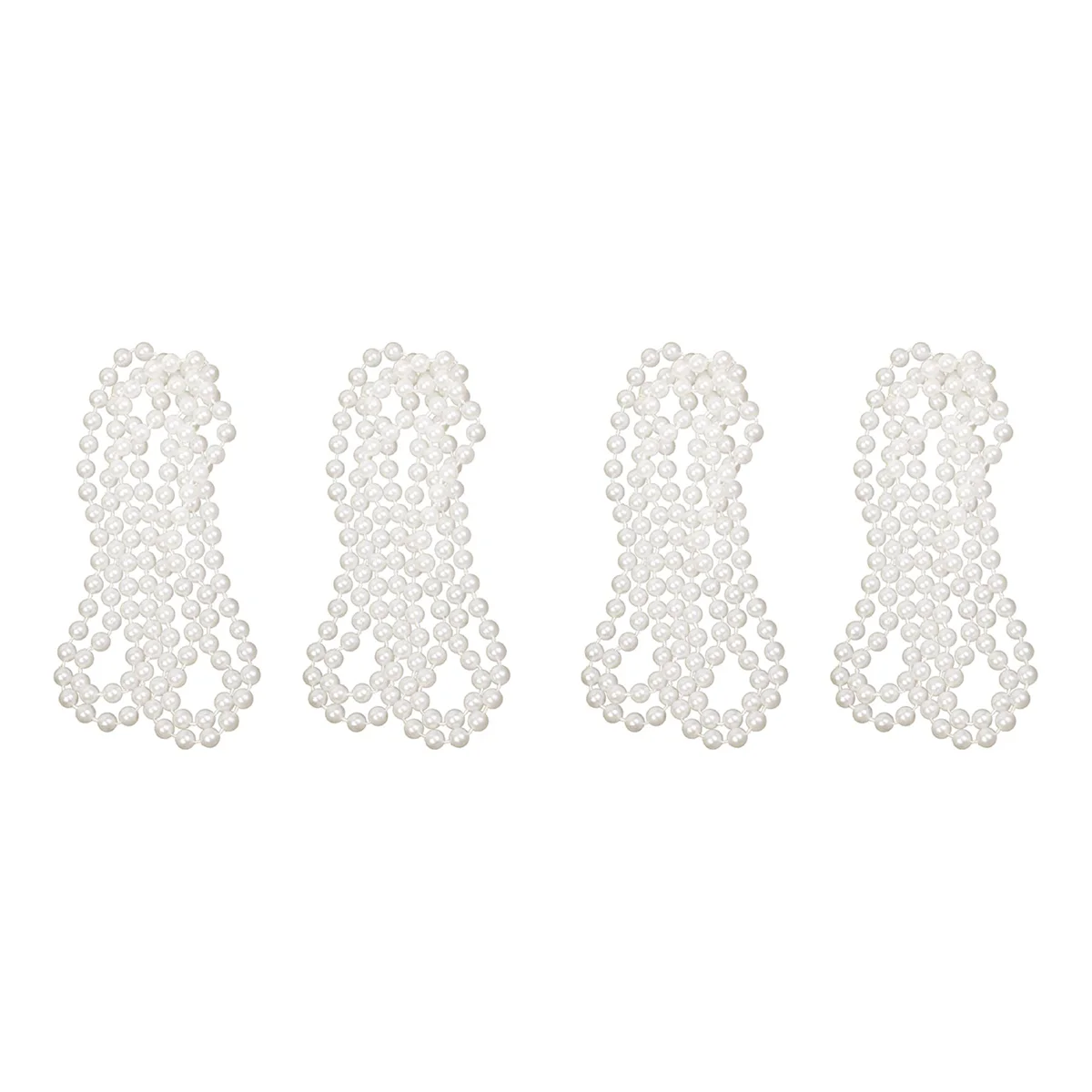 A71P 4X قلادة طويلة من اللؤلؤ الاصطناعي إكسسوار مجوهرات بيضاء لزي فتاة الزعنفة 1920s