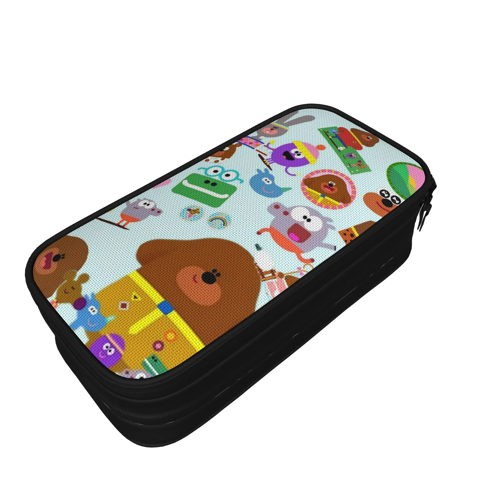 Cartoon Squirrel Club Cute Pencil Case Fashion English Education Pen Holder Bag Big Capacity School Supplies Zipper Pencilcases