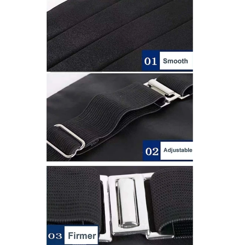 652F Men's Tie Pocket Hanky Cummerbund Set Business Formal Office Meeting Attire Wedding Party Clothing Accessories 3IN1 Set