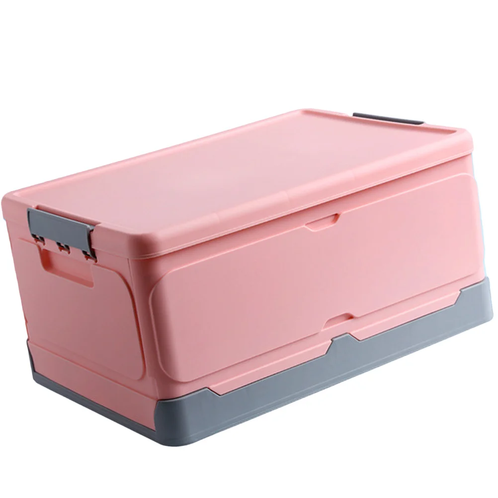 1Pcs Foldable Storage Box Pink Size L Convenient Portable Storage Case Buckle Design Organizer for Home Dorm Room Office