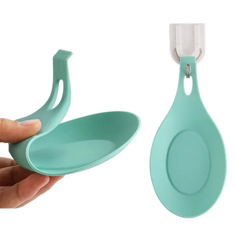 Silicone Insulated Spoon Holder Heat Resistant Placemat Drink Glass Coaster Spoon Holder Cutlery Shelving Kitchen Tools Placemat