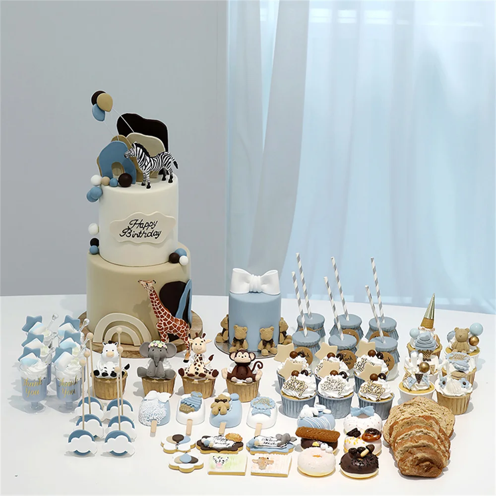 

biscuit doughnut cake model fake dessert baby kids children birthday decoration animal shaped artificial simulation cupcake