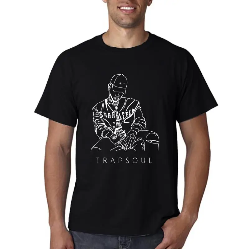 Trapsoul Bryson Tiller T-shirt Music Raper Schwarz unisex Fashion Men T Shirts Free Shipping