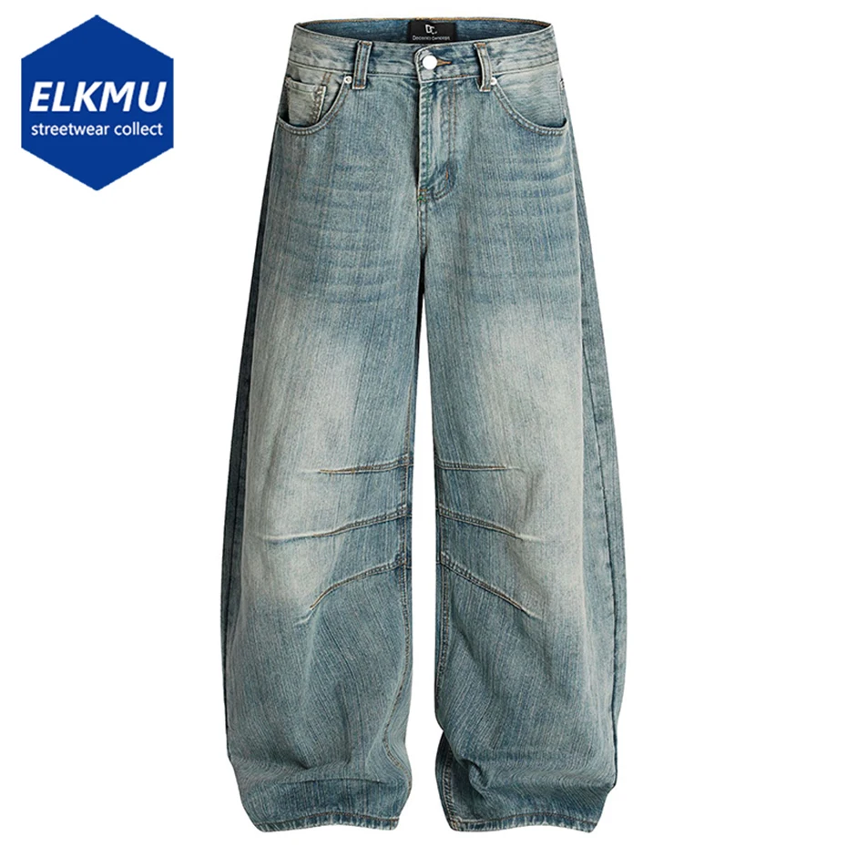 

Vintage Baggy Jeans Blue Wide Leg Loose Denim Pants Men's Streetwear Harajuku Hip Hop Jeans Trousers