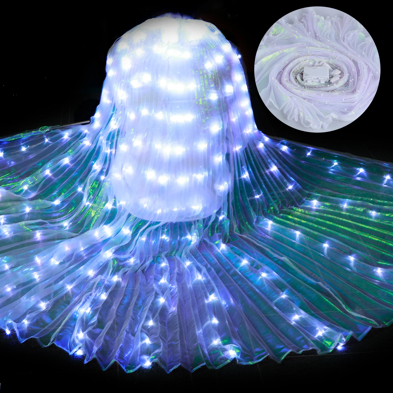 LED Fairy Wings Cloak Adult Children Dancers Colorful Luminous Butterfly Wings Belly Dancing Performance Stage Party Photo Prop