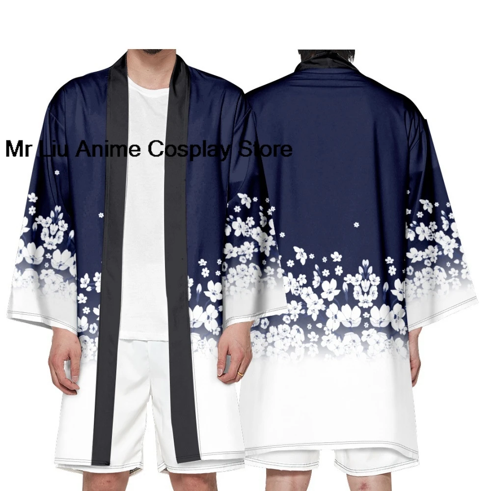 

3D Japanese Traditional Long Kimono Women Men Streetwear Beach Cardigan Yukata Fashion Cosplay Haori Shirts Top