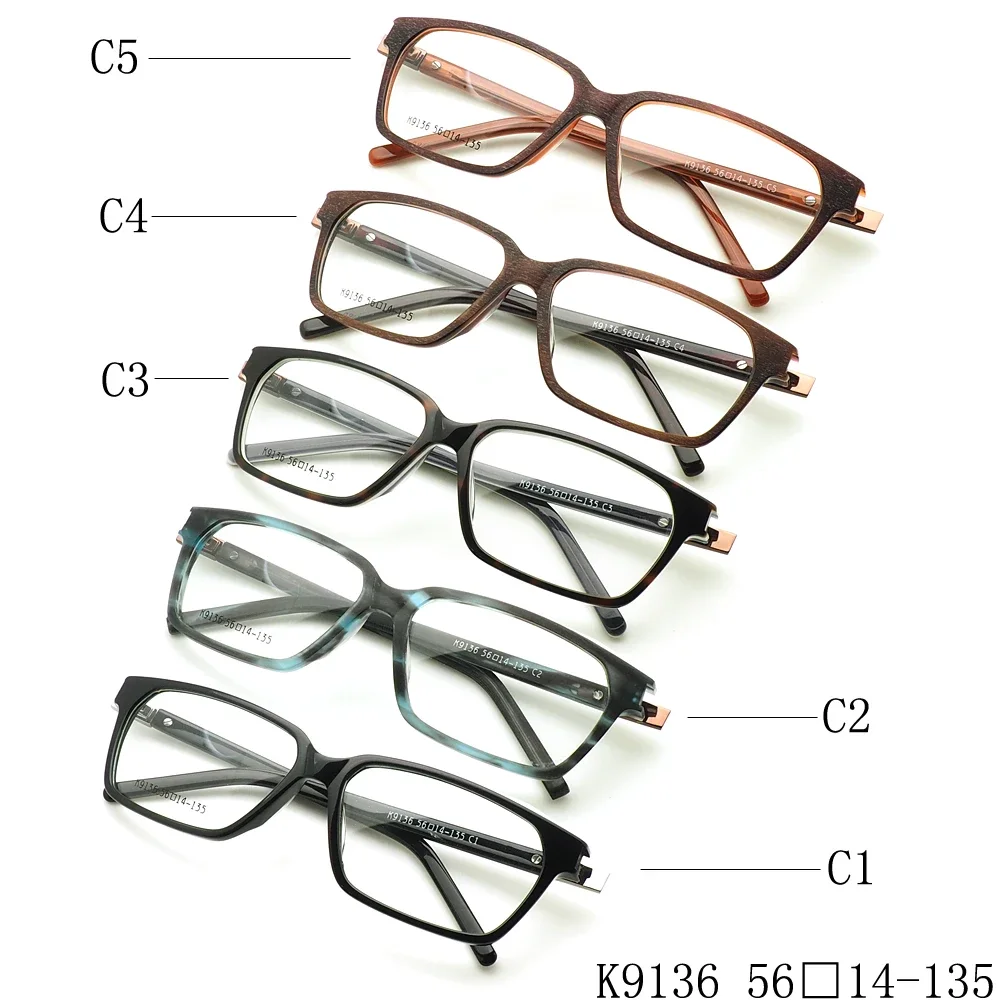Modern Acetate Rectangular Eyeglass Frames for Women Men Full Rim Square Optical Glasses Spectacles in Blue for Prescription Nee