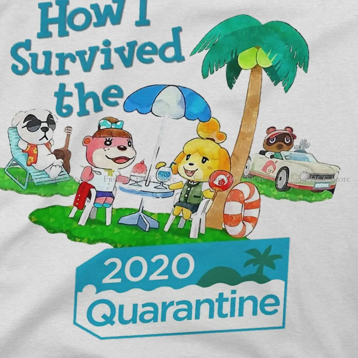 How I Survived O Neck TShirt Animal Crossing：Pocket Camp Original Polyester T Shirt Man\'s Tops