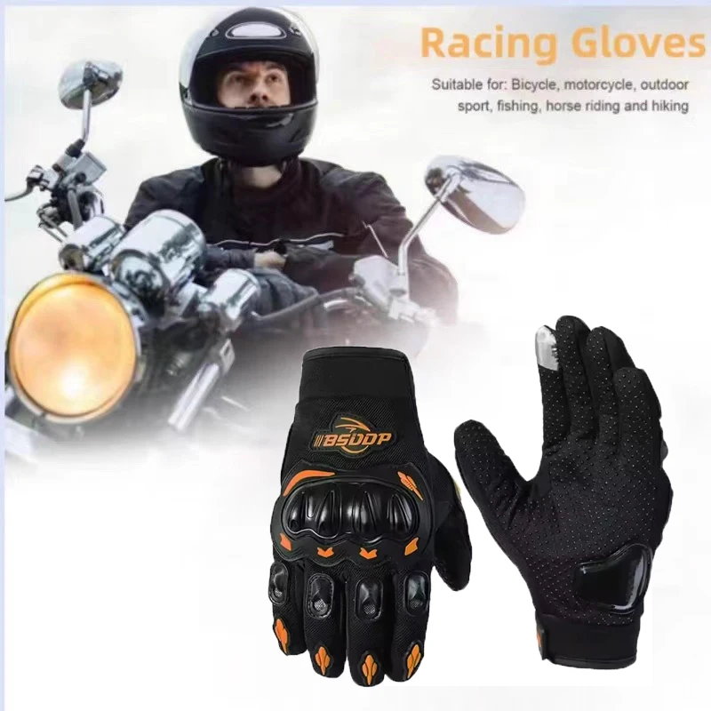 

Breathable Full Finger Moto Racing Gloves with Touchscreen Compatible Knuckle Protection for Motorcycle Motocross Offroad Riding
