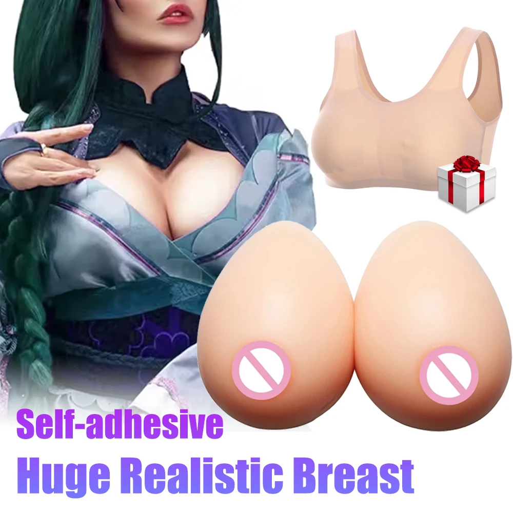 Huge Size Realistic Fake Breasts Forms Chest Tits Silicone Soft False Boobs Prosthesis for DragQueen Transgender Cosplay Costume