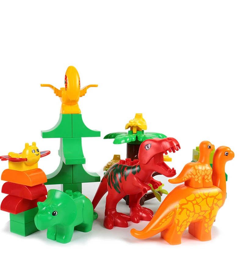 Compatible Big Building Blocks Animal Dinosaur Tyrannosaurus Pterosaur Accessories Large Bricks Kids Assembly Toys Party Gifts