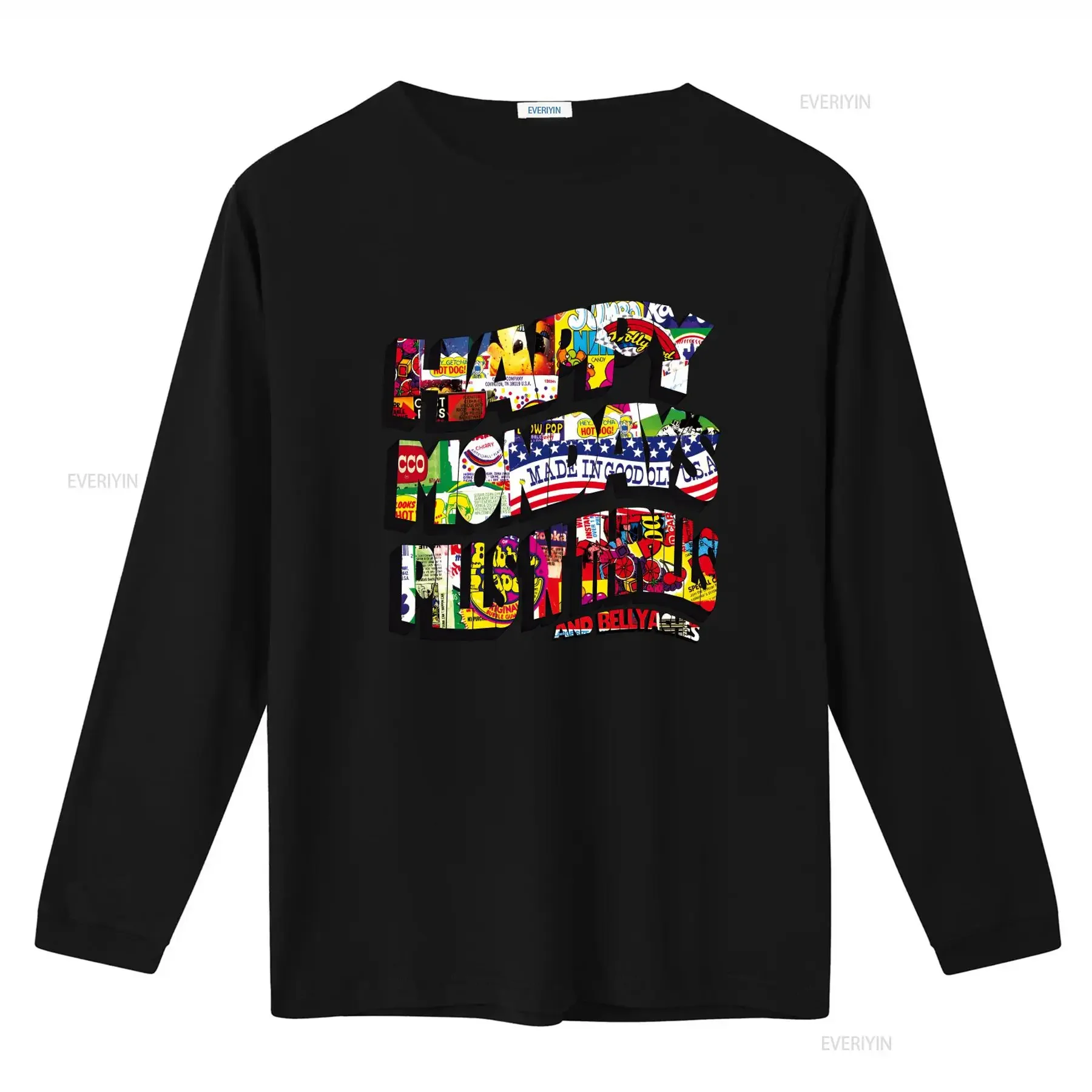 Happy Mondays 'PILLS 'N THRILLS' Bellyaches Kinky Afro Loose Fit Step On Print T Shirt for USA Market vintage Washed