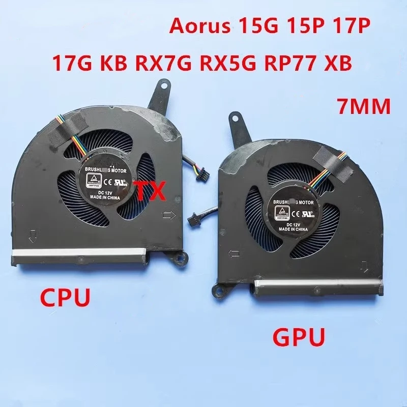 Free shipping laptop CPU cooling fan PLB07010S12HH DC12V 0.50A 4Pin suitable for Gigabyte Aurus 15G 15P 17G XC XB RX7G