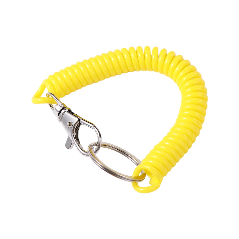 

Stretchy Spring Keychain Lanyard Spiral Spring Coil Key Ring Keyring Key Hooks Stretch Spring Coil Anti-lost Lobster Clasp