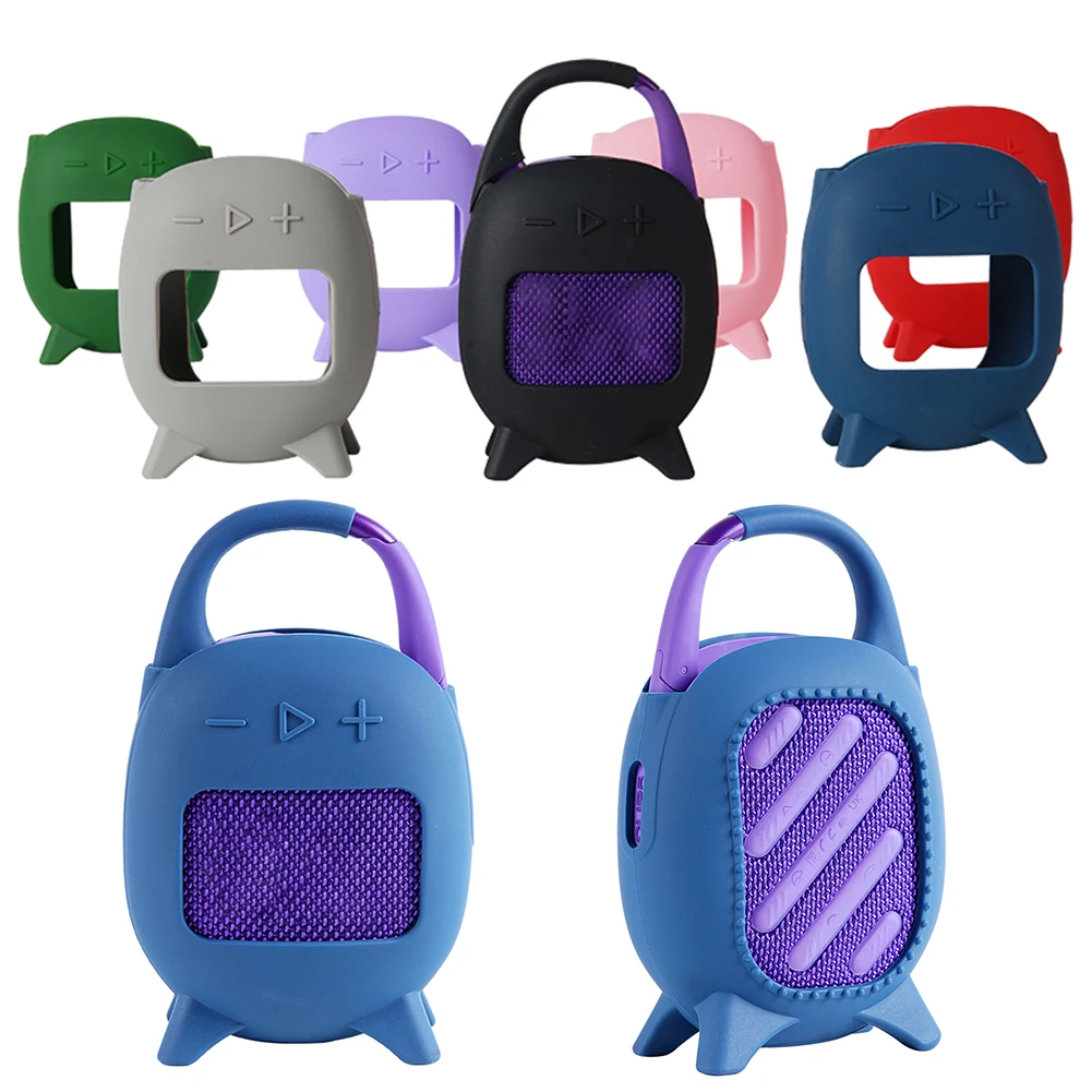 Capa de silicone para JBL, Dustproof, Levando Stand Up Pouch, Caso Speaker BT portátil, Clip 5