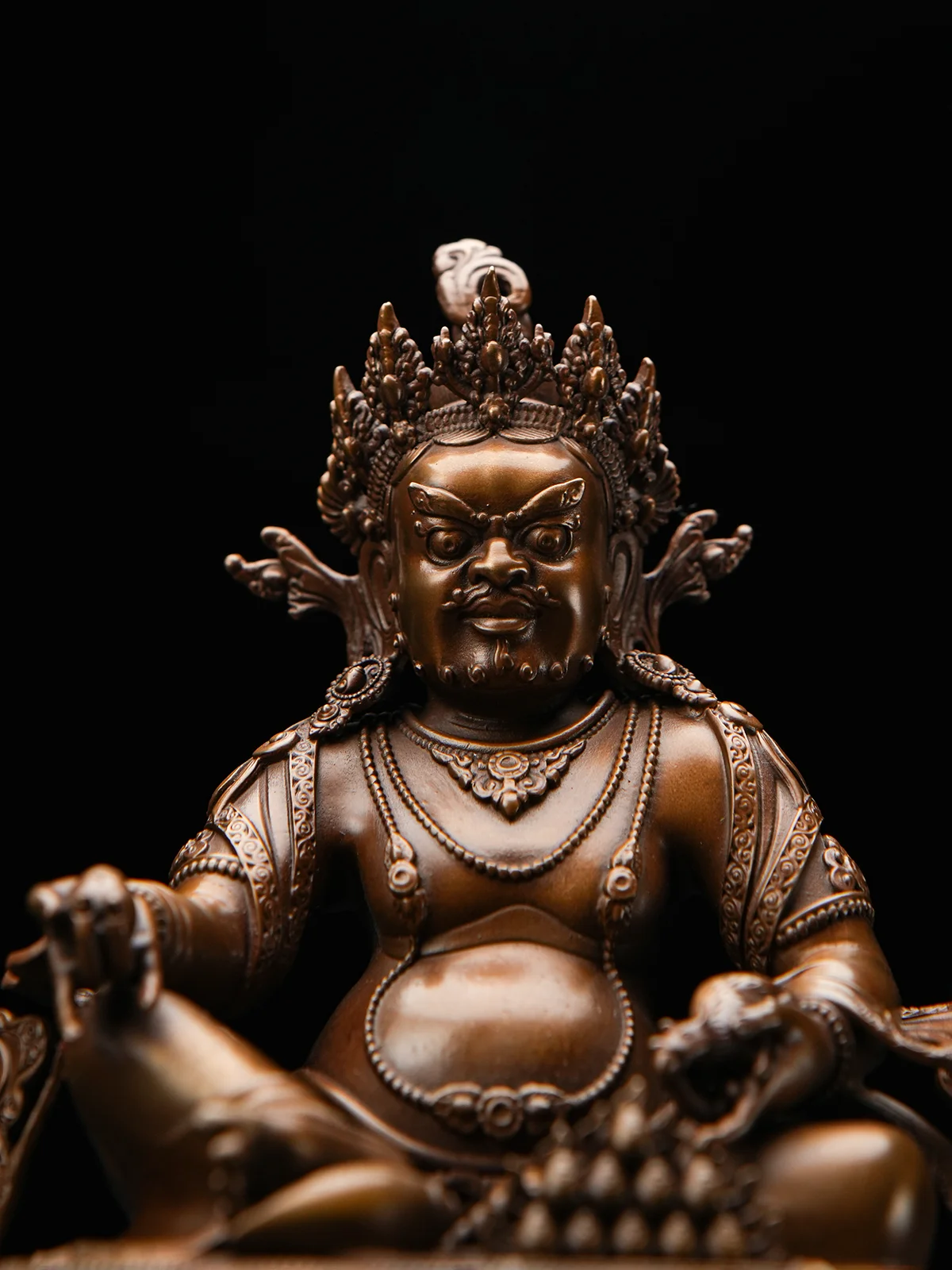 Red Copper Seiko God of wealth Statue, Occupying Bala, Wave Storage, Non-Nepal