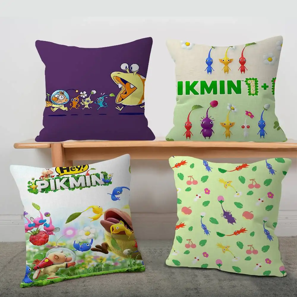 Classic Animation PIKMIN Pillow Gift Home Office Decoration Bedroom Sofa Car Cushion Cover case 45x45
