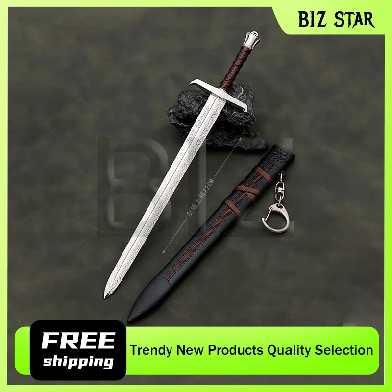 22cm/8.66in Arthur miecz zwycięstwa z osłoną Film i urządzenia peryferyjne do telewizora miecz samurajski brelok modele broni prezenty zabawki dla chłopca